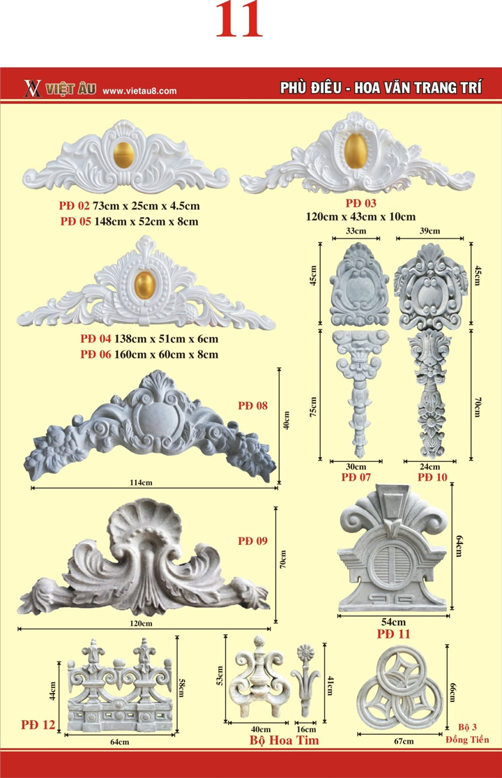 Hoa Văn Đầu Cột Bình Dương Đẹp Bền Giá Rẻ